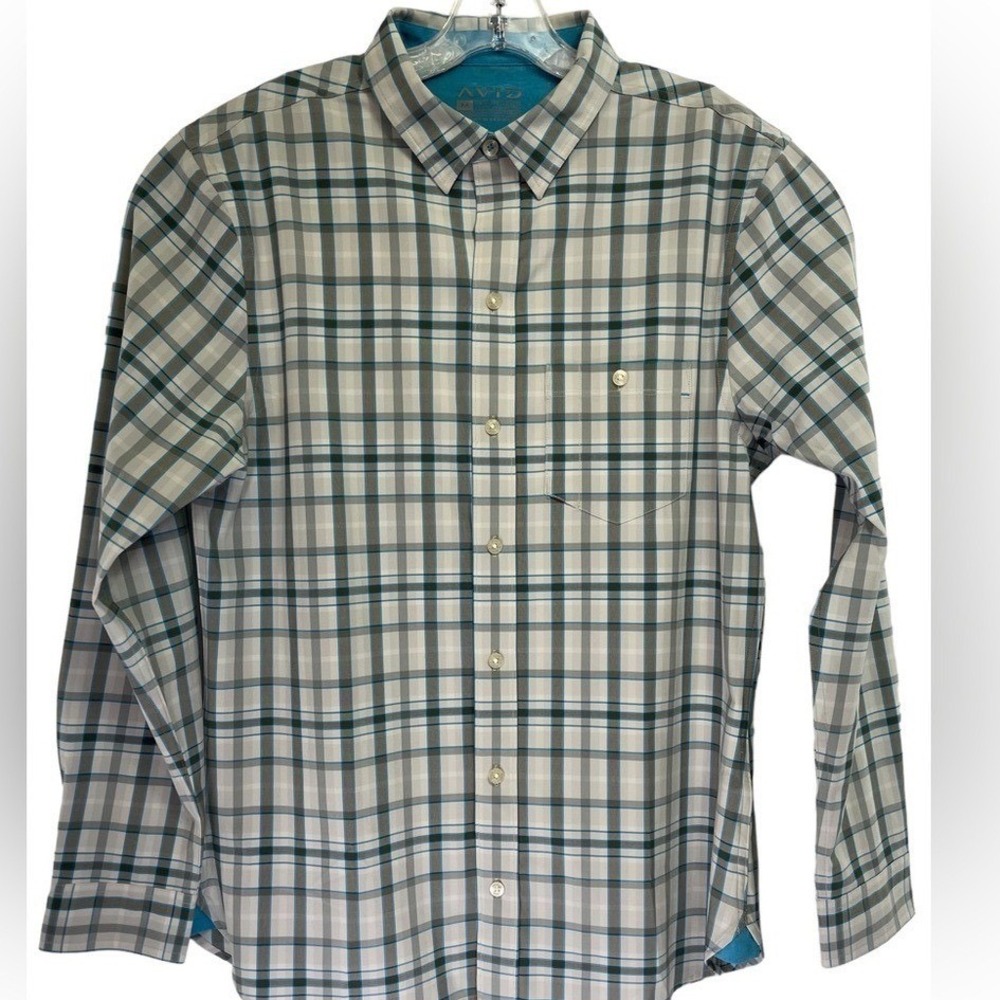 Avid Mens Sz‎ Medium Multicolored Plaid Fishing Shirt (AA28)